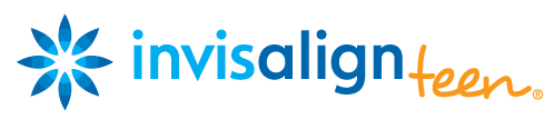 Invisalign Teen logo featuring blue star icon and brand name text.